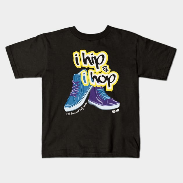 Hip Hop Dance Shoes Kids T-Shirt by Works of Autumn